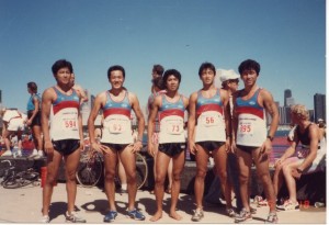 85年USTSシカゴ大会に参戦した“チーム・エトナ”５名のメンバー（写真左から山本、横井、中山、飯島、山下の各選手）